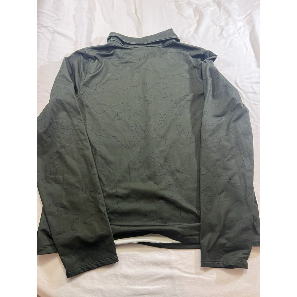 UA Men's Large ColdGear Topographic Camo Pullover – Green 87/13 Poly-Elastane